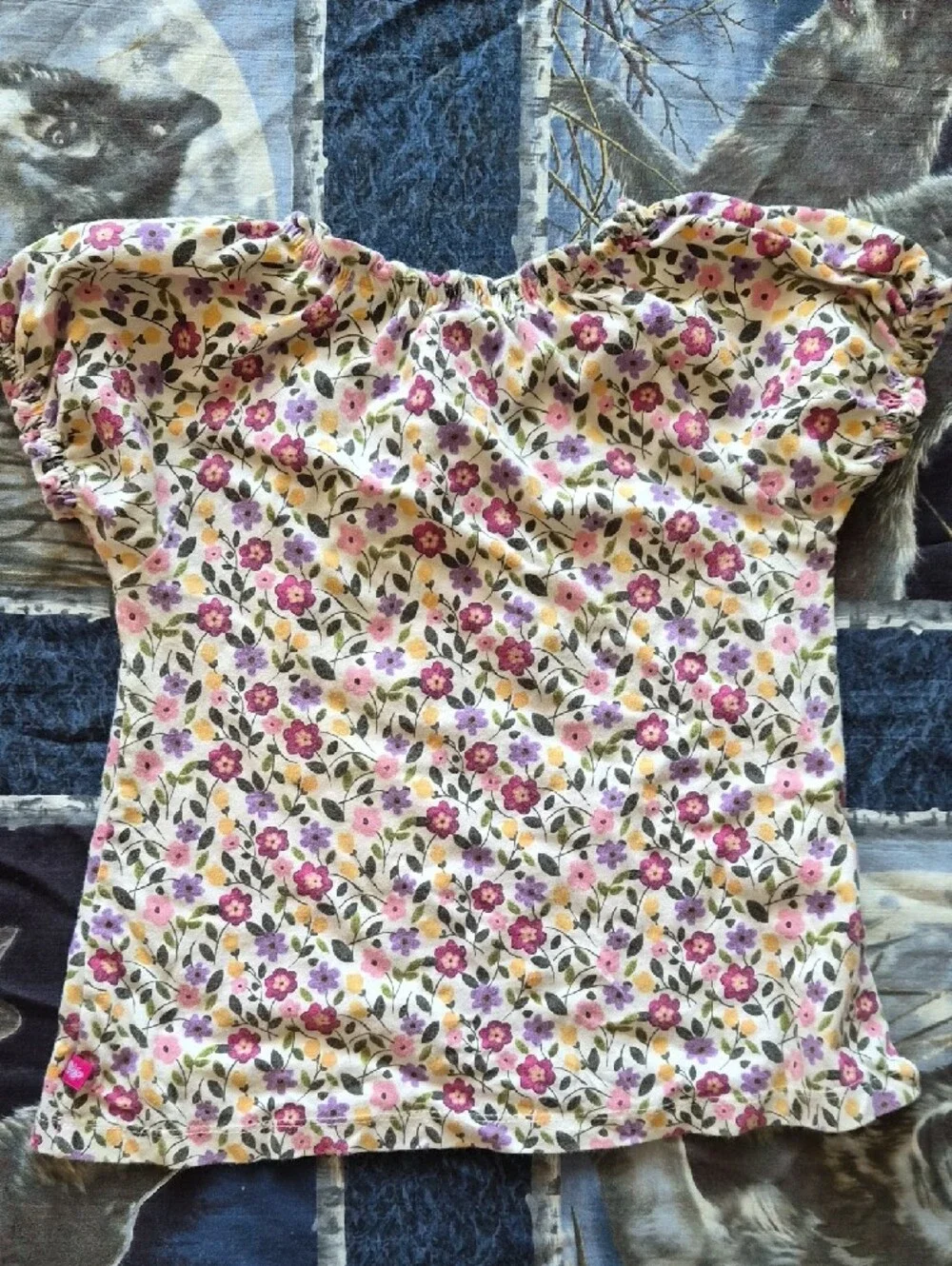 Baby GAP Girls Floral Puff-Sleeve Top